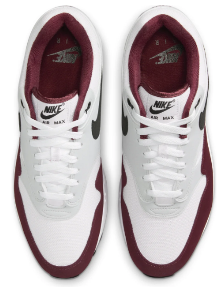 Nike Air Max 1 “Dark Team Red” – White / Grey / Burgundy / Black
