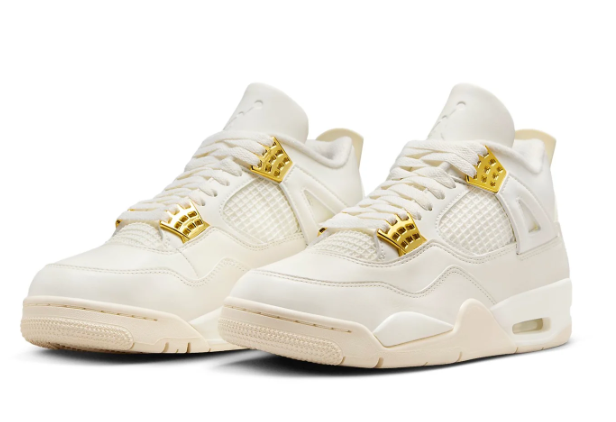 Air Jordan 4 Retro 'Metallic Gold' Sneakers – Sail / Light Bone