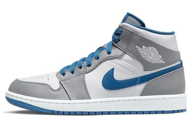 Air Jordan 1 Mid 'Cement Grey True Blue' Sneakers