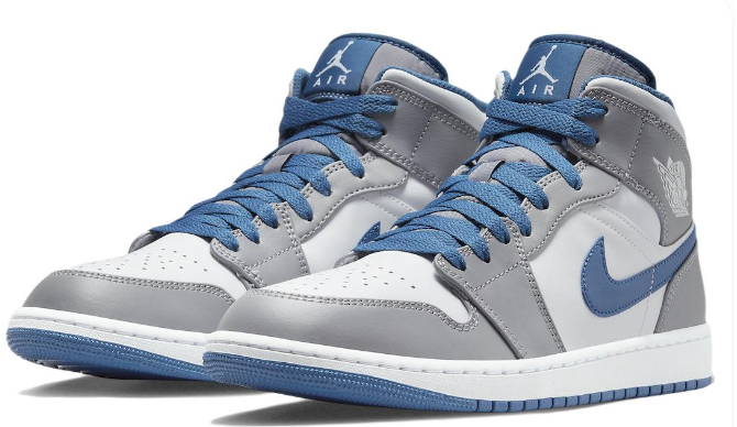 Air Jordan 1 Mid 'Cement Grey True Blue' Sneakers