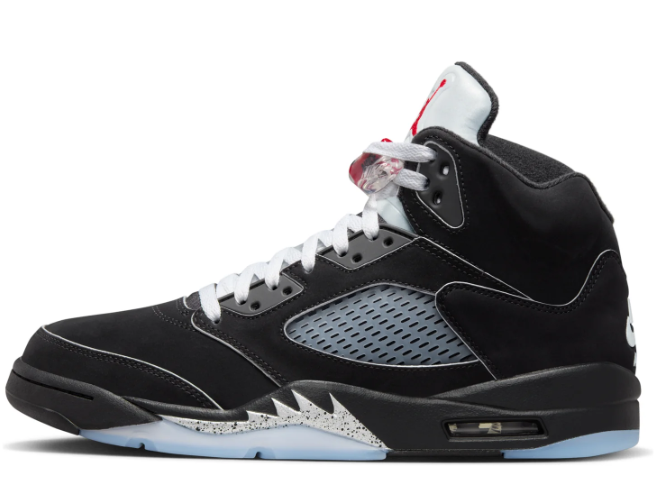 Air Jordan 5 'Black Metallic Reimagined' (2025) – Black / White / Silver