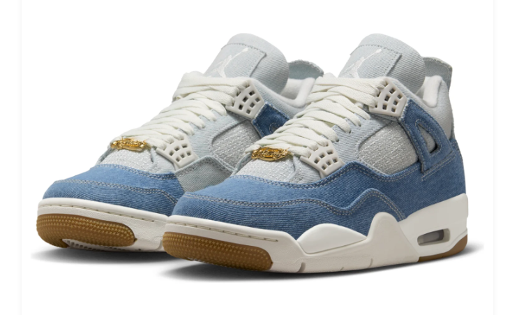 Air Jordan 4 WMNS 'Denim' – Blue Denim / White