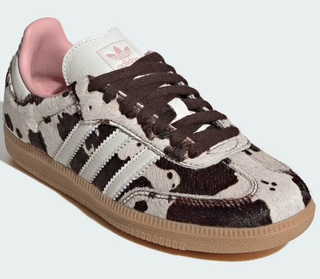 adidas Samba Cow Print Women's – Cream / Dark Brown / Pink / Gum