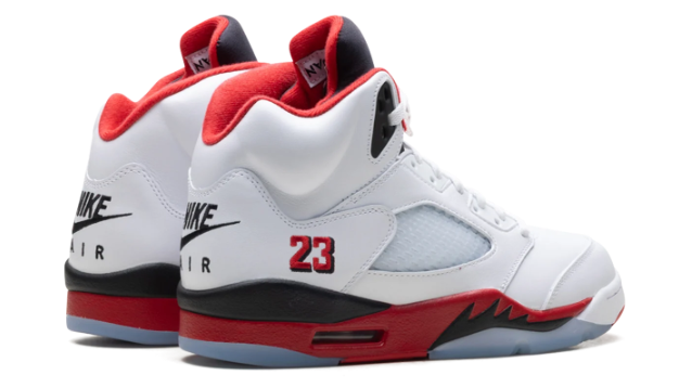 Air Jordan 5 'Fire Red – Black Tongue' (2025) – White / Red / Black