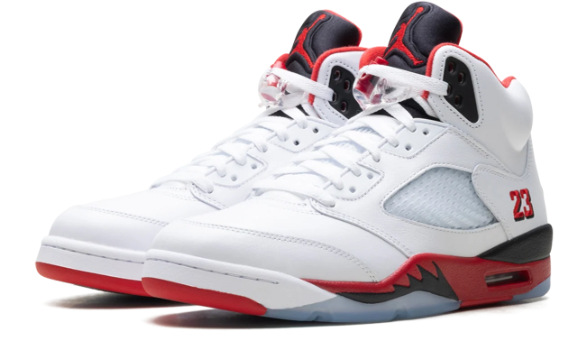 Air Jordan 5 'Fire Red – Black Tongue' (2025) – White / Red / Black