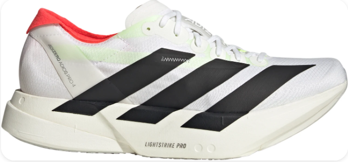 adidas Adizero Adios Pro 4 Running Shoes – Cloud White / Core Black / Silver Metallic
