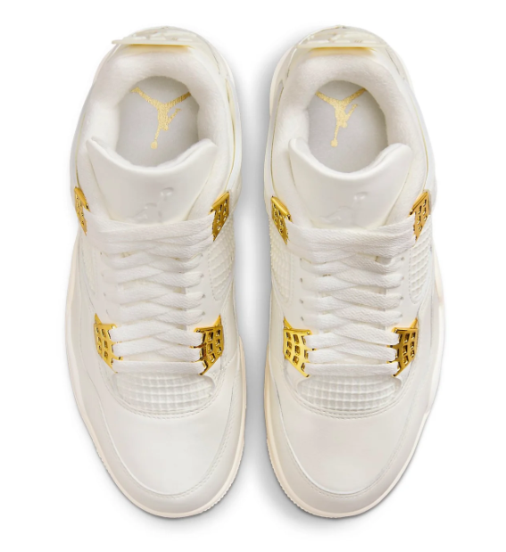 Air Jordan 4 Retro 'Metallic Gold' Sneakers – Sail / Light Bone