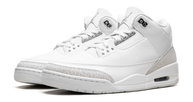 Air Jordan 3 'Pure Money' (2025) – White / Metallic Silver