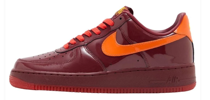 Nike Air Force 1 Low “Red Patent” – Burgundy / Orange / Red