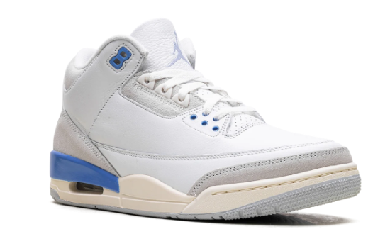 Air Jordan 3 Retro 'Lucky Shorts' – White / Grey / Blue