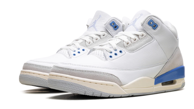 Air Jordan 3 Retro 'Lucky Shorts' – White / Grey / Blue