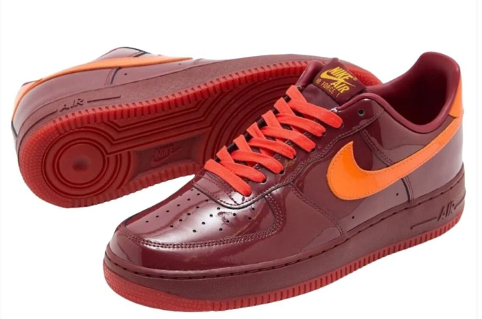 Nike Air Force 1 Low “Red Patent” – Burgundy / Orange / Red