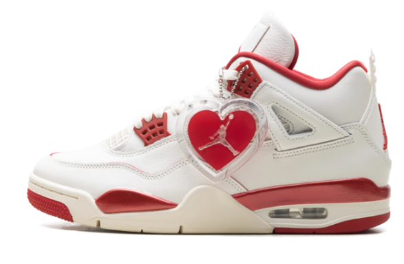 Air Jordan 4 Retro W 'Valentine’s Day – Lover Letter' – Pale Ivory / Red